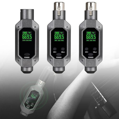 XLR Transmitter And Receiver, Wireless Mic Converter, Plug-on Dynamic Mic Adapter, For Dynamic Applications,Audio Mixer(1 in 2)