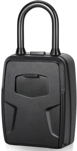 AceMining Schlüsseltresor Wandmontage, Schlüsselsafe mit Abnehmbarem Griff, Schlüsselbox mit 4 Zahlencode, Schlüsselkasten Außen Wasserdicht für Miethaus, Zuhause, Wohnung Schwarz