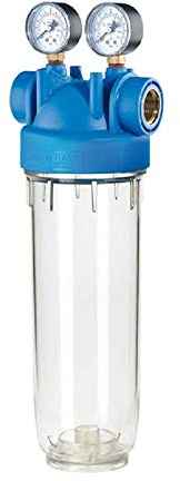 purway® DP M 10 MONO 3/4 OT 10 Filtergehäuse Manometer Trinkwasserfilter | Robustes Filtergehäuse mit Manometer für eine kontrollierte Wasseraufbereitung