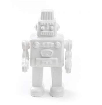 Seletti Vorratsdose My Robot Kuriositäten, Porzellan, Weiß, 17,4 x 12,4 x 30 cm