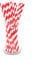 Premium Paper Straws [Pack of 25 Drinking Straws] by Picture Perfect Party (Red Stripes),20cm