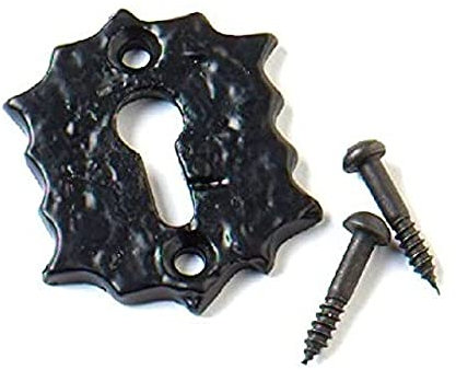 Merriway O BH03932 abierto diseño de embellecedor para ojo de la cerradura - diseño rústico y color negro
