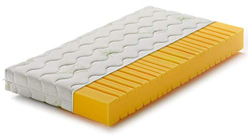 Marcapiuma - Kinderbettmatratze 60x120 Höhe 8 cm - NEMO - ANTI URIN Kindermatratze WASCHBAR MIT WASSER - Waterfoam Polyurethanschaum - Abziehbar Aloe Vera Bezug gegen Milbe Atmungsaktiv Made in Italy