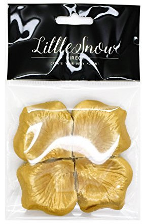 Little Snow Direct 100 Pcs Beautiful Silk Rose Petals for Wedding Party Decorations Flower Favors (Metallic Gold)