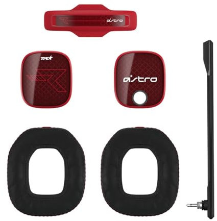 ASTRO A40 TR Gaming-Headset Mod-Kit, 3. Generation, Stimmisolierendes Mikrofon, Ohrpolster mit Geräuschunterdrückung, Gepolsterter Kopfbügel, Lautsprecher-Tags mit Geräuschisolierung - Rot