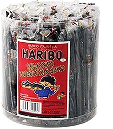 50 BASTONCINI LIQUIRIZIA HARIBO INCARTATA SINGOLARMENTE NERA BLISTER BASTONCINO 18 gr