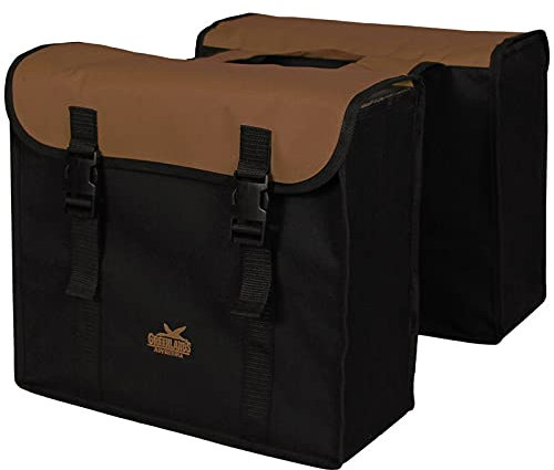 dubbele fietstas 34L zwart/bruin