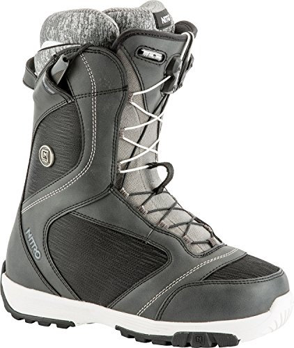 Nitro Snowboards Damen Monarch TLS '19 Leichter Snowboardschuh Snowboardboot mit Schnellschnürsystem Allround Freestyle Freeride Softboot Girls Warm Boots, Black, 25.5