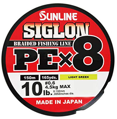 Sunline Erwachsener Siglon Braid Pe X8 Light Green 0.132mm-4.5Kg-150Mt, 0.132MM-150MT-4.5KG