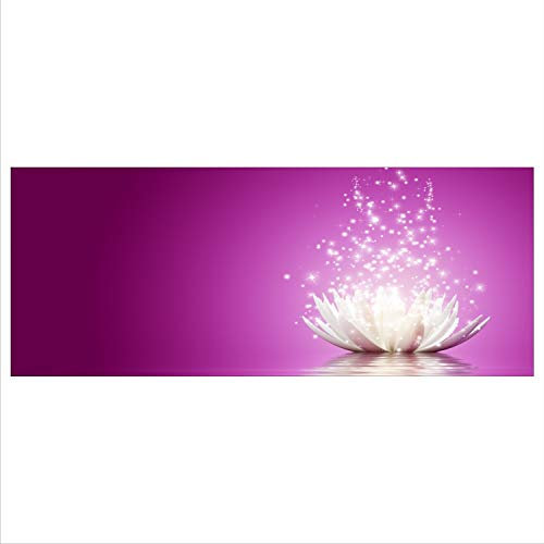 decorwelt Glasbild 125x50 XL Blume Pink Panorama Wandbild Glasbilder Modern Deko Glas