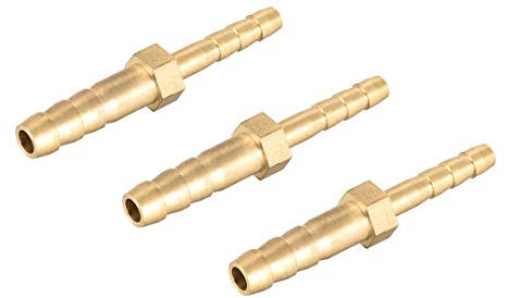 sourcing map Schlauch ID Messing Reduzierstück Widerhaken Schlauchanschluss Adapter 6mm x 4mm Widerhaken (3 Stück)