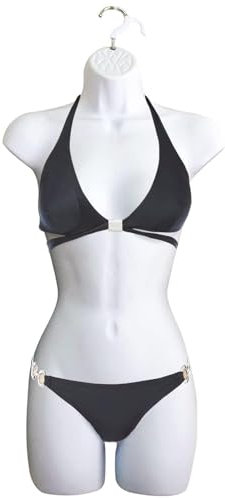 Weiße weibliche Schaufensterpuppe, Hüfte, lang, hohler Rücken, Körper, Torso, Kleiderform und Haken zum Aufhängen, Größe S - M (1)