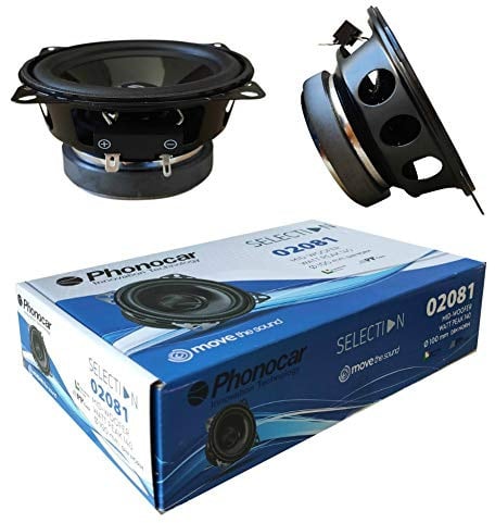 2 altoparlanti compatibile con PHONOCAR SELECTION 02081 woofer 10,00 cm 100 mm 4 di diametro 50 watt rms 140 watt max 4 ohm 90 db spl auto, a coppia