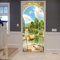 A.Monamour Türtapete Selbstklebend Türfolie Türposter 3D Balkon Garten Blick Blumen Bäume Skulptur Palast Natur Landschaft Vinyl Folie Türdeko Tapete Wandbild Türaufkleber Türtattoo 77 x 200 cm