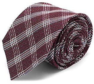 Brera67: elegante Krawatte aus Seide und Wolle 148 x 8 mit bordeaux Quadrate | Krawatten für Herren | Krawatte Jungen | Accessoires Männer für Jacke und Anzug