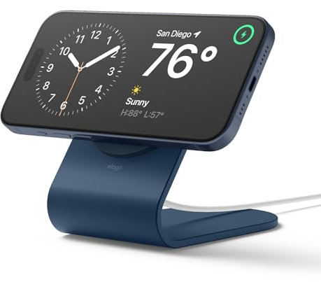 elago MS3 Charging Stand Compatible with MagSafe Charger - Premium Silicone Stand Compatible with iPhone 17, 16, 15, 14, 13, 12 Series [Charger Not Included] (Jean Indigo)