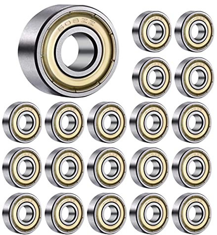 HAHAXIXI 20Pcs 608zz Kugellager , Skateboard Lager, ABEC-7 Metall doppelt abgedichtete geschirmte Miniatur-Tiefnut 608zz Lager für Skateboards.