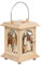Drechslerei Kuhnert Tischlaterne/Teelichthalter - Motiv: Wichtel aus Edelholz - Maße: 11,5 x 11,5 x 17cm - Made in Germany