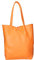 Chicca Borse Borsa a Mano Shopper da donna in pelle made in Italy - 40x36x11 cm - Colore Arancione