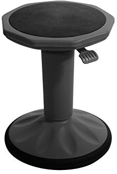Pearington SitFree, sgabello oscillante regolabile in altezza, sedia attiva flessibile per bambini e adulti, scuola e ufficio, nero