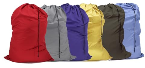 YETHAN Extra Large Laundry Bag 6 Pack, Varied Colors, Travel Laundry Bags with Drawstring Closure, 30x40, for college, dorm and apartment dwellers (6PCS)