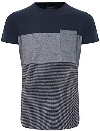 Indicode IDMorler Herren T-Shirt Kurzarm Shirt mit Streifen aus 100% Baumwolle mit Rundhalsausschnitt, Größe:3XL, Farbe:Navy (400)