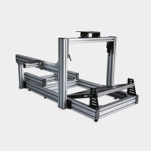 MODAUTO Cockpit SimRacing Gaming. Soporte de Simulacion. Compatible con Logitech Serie G,ThustMaster Serie T,Fanatec 911GT2, 911GT3, RS Serie CSW,modelo N4080-SV (color Aluminio)