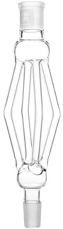 KAYA Glas-Schaft FOUR-ARM für Shishas und Wasserpfeifen mit 18.8 Schliff-Anschluss an Base + Kopf, Material: klares Glas, Länge 22cm