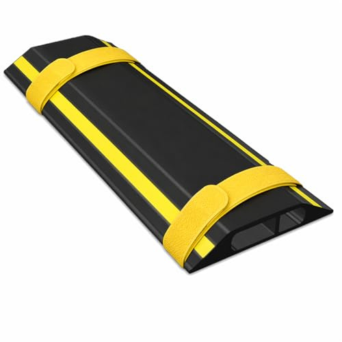 Allcam F6CP 5m Floor Cable Protector/Cable Cover with Two 13mm-tall Channels and Hi Vis yellow Stripes