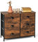 COSTWAY Kommode mit 6 Schubladen, 3-stöckiges Sideboard mit faltbaren Stoffschubladen & rostfreiem Eisenrahmen & Holzplatten, Beistellschrank für Wohnzimmer Schlafzimmer Eingang