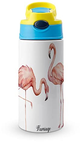 Bouteille Isotherme Flamant Rose Tasse En Acier Inoxydable 500Ml Gobelet Pour Garçons Filles 19x6.8 cm