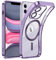 TUUTPU Cover Magnetica per iPhone 11, Custodia Comaptibile con Magsafe Trasparente Antiurto Protezione Copertura della fotocamera Non ingiallente Sottile Silicone Telefono Clear Case, Viola