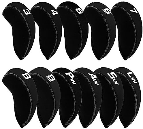 Golf Iron Covers,Golf Iron Head Covers Neoprene Golf Iron Covers Set 11pcs/10pcs Golf Iron Headcovers,Golf Club Head Covers for Iron Club Fit All Brands Titleist,Callaway,Taylormade