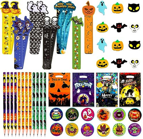 60 Pezzi Gadget Halloween Bambini,Halloween Giocattoli per Bambini,Regalini Halloween Bambini,Halloween Decorazioni Accessori Addobbi,Halloween Gadget Festa Compleanno Regalo Bambini