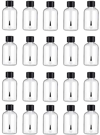 CRAKES Lot de 24 flacons de colle vides de 50 ml avec pinceaux pour tout-petits et enfants