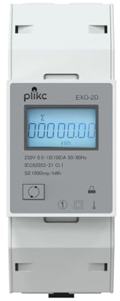 Contatore di energia elettrica monofase - Digitale - Resettabile - Conteggio parziale, totale, consumo Watt - Plikc EXO-2D