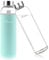 Ryaco Bouteille d'eau en verre de 1000ml/33oz sans BPA– Bouteille en borosilicate anti-fuite–Idéale pour maison, les voyages, le sport, le yoga, la gym, les boissons chaudes et froides avec