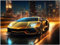 Auto Poster - Lamborghini in New York Sportwagen Kunstdruck Illustration Wandbild P497N (100x75 cm)