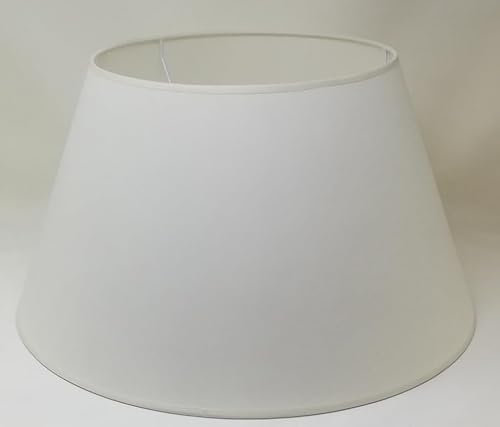 50 cm Pantalla Cono, Tela de Algodón, respaldo de PVC Blanco, Producto Hecho a Mano, para Lámpara de Mesa, Lámpara de Pie (Marfil)
