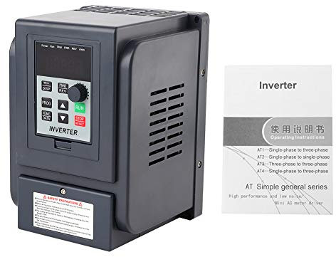KIMISS Inversor de Potencia 220 V Monofásico 380 V Trifásico, 1.5 Kw, Vfd, Frecuencia Variable, Controlador de Velocidad, Conector Schuko (Type F) para Entrada y CEE 32 (Type H) para Salida