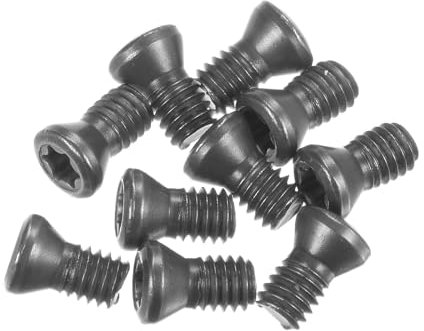 sourcing map 10pcs Torx Screw M4x8mm 12.9 Grade Round Flat Head with T15 Torx Wrench Screwdriver for Replaces Carbide Insert Cutters CNC Lathe Tool, Black