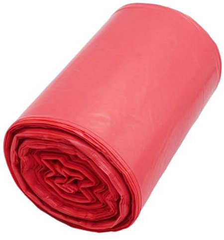 SKIR'CO Lot de 100 sacs poubelles rouges de 35 litres, sacs poubelles rouges de 50 x 60 cm