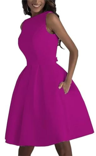 Abito da ballo da donna con paillettes, scintillante abito da sera con spacco lungo, Fucsia, 54 Più