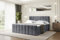 ALTDECOR Boxspringbett mit Matratze und Lattenrost, Boxbett, Topper, Fußteil, Polsterbett mit Bettkasten, Bett mit Stauraum H4-Matratze, Doppelbett, Springboxbett - OTTA-Z - 180x200 - Dunkelgrau Samt