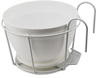 BESPORTBLE Eisen Kunst Blumentopfhalter Rund Hängender Pflanzenständer Metall Garten Balkon Wandregal Weiß