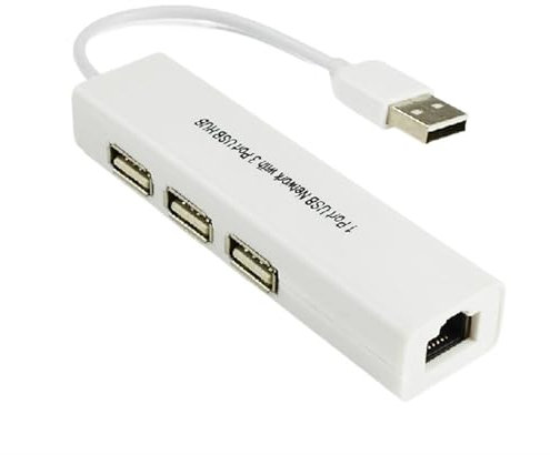 QTAZMJPB USB to RJ45 Lan Card Ethernet Network Adapter Cable 3 Port Hub 2 in 1 Win7 8 XP