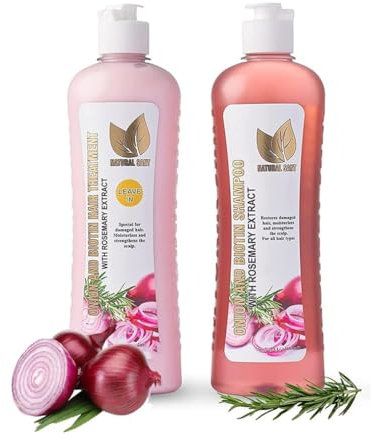 Onion, Biotin Shampoo and Treatment Set, Zwiebel, Biotin Shampoo und Pflegeset, Silikon frei Shampoo und Behandlung für alle Haartypen Conditioner Haarpflege