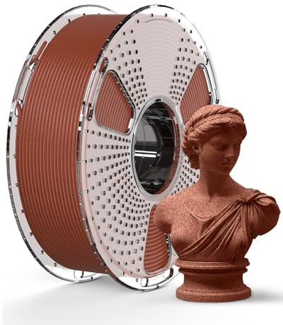 SUNLU Marmor PLA 3D-Drucker Filament, Hochgeschwindigkeits-PLA Marmor Filament 1,75 mm, Maßgenauigkeit +/- 0,03 mm, 1 kg (2,2 lbs), 330 Meter, (Ziegelrot Marmor)