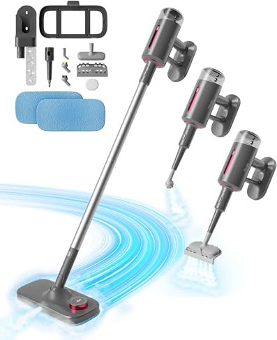 Steam Mop for Floor Cleaning, 7 in 1 Multipurpose Handheld Steam Cleaner Detachable for Laminate, Vinyl, Carpet, Hardwood Floor Grout with 2 Pads, Cord