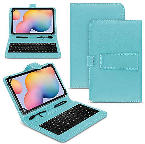 Tablet Hülle kompatibel für Xiaomi Pad 5 Tasche Tastatur Universal Schutzhülle Keyboard QWERTZ Layout, Farben:Türkis